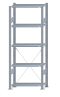 Fachbodenregal Stecksystem, Grundregal, einseitig nutzbar, H2000xB750xT300, 5 Fachböden, Fachlast 150kg, sendzimirverzinkt