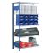 Fachbodenregal Stecksystem, Anbauregal, beidseitig nutzbar, H2750xB750xT400, 6 Fachböden, Fachlast 250kg, RAL 5010 enzianblau / verzinkt