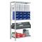 Fachbodenregal Stecksystem, Anbauregal, beidseitig nutzbar, H1800xB750xT600, 4 Fachböden, Fachlast 250kg, RAL 7035 lichtgrau