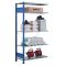 Fachbodenregal Stecksystem, Anbauregal, einseitig nutzbar, H2750xB1000xT300, 6 Fachböden, Fachlast 85kg, RAL 5010 enzianblau / verzinkt