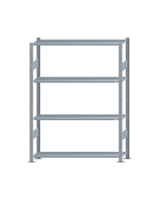 Fachbodenregal Stecksystem, Grundregal, beidseitig nutzbar, H1800xB1300xT300, 4 Fachböden, Fachlast 85kg, sendzimirverzinkt