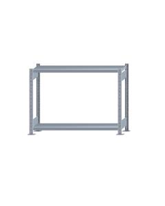 Fachbodenregal Stecksystem, Grundregal, beidseitig nutzbar, H1000xB1300xT300 mm, 2 Fachböden, Fachlast 250 kg, sendzimirverzinkt