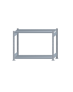 Fachbodenregal Stecksystem, Grundregal, beidseitig nutzbar, H1000xB1300xT400 mm, 2 Fachböden, Fachlast 250 kg, sendzimirverzinkt