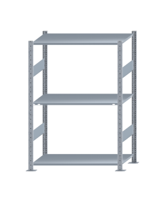 Fachbodenregal Stecksystem, Grundregal, beidseitig nutzbar, H1500xB1000xT500 mm, 3 Fachböden, Fachlast 150 kg, sendzimirverzinkt