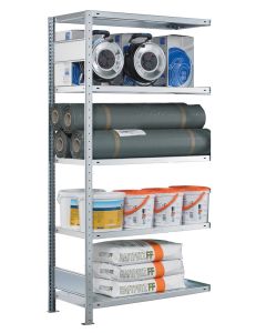 Fachbodenregal Stecksystem, Anbauregal, beidseitig nutzbar, H2750xB1000xT400, 6 Fachböden, Fachlast 330kg, sendzimirverzinkt