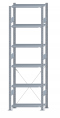 Fachbodenregal Stecksystem, Grundregal, einseitig nutzbar, H2500xB750xT300, 6 Fachböden, Fachlast 150kg, sendzimirverzinkt