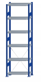 Fachbodenregal Stecksystem, Grundregal, einseitig nutzbar, H2500xB750xT300, 6 Fachböden, Fachlast 250kg, RAL 5010 enzianblau / verzinkt