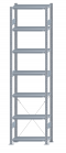 Fachbodenregal Stecksystem, Grundregal, einseitig nutzbar, H3000xB750xT300, 7 Fachböden, Fachlast 250kg, sendzimirverzinkt