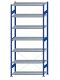 Fachbodenregal Stecksystem, Grundregal, einseitig nutzbar, H3000xB1300xT500, 7 Fachböden, Fachlast 250kg, RAL 5010 enzianblau / verzinkt