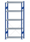 Fachbodenregal Stecksystem, Grundregal, einseitig nutzbar, H2300xB1000xT400, 5 Fachböden, Fachlast 150kg, RAL 5010 enzianblau / verzinkt