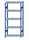 Fachbodenregal Stecksystem, Grundregal, einseitig nutzbar, H2300xB1000xT400, 5 Fachböden, Fachlast 250kg, RAL 5010 enzianblau / verzinkt