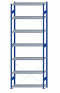 Fachbodenregal Stecksystem, Grundregal, einseitig nutzbar, H3500xB1300xT400, 7 Fachböden, Fachlast 250kg, RAL 5010 enzianblau / verzinkt