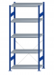 Fachbodenregal Stecksystem, Grundregal, einseitig nutzbar, H2300xB1000xT500, 5 Fachböden, Fachlast 250kg, RAL 5010 enzianblau / verzinkt