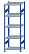 Fachbodenregal Stecksystem, Grundregal, einseitig nutzbar, H2300xB750xT600, 5 Fachböden, Fachlast 250kg, RAL 5010 enzianblau / verzinkt