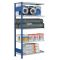 Fachbodenregal Stecksystem, Anbauregal, beidseitig nutzbar, H3000xB1000xT600, 7 Fachböden, Fachlast 330kg, RAL 5010 enzianblau / verzinkt