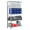 Fachbodenregal Stecksystem, Anbauregal, einseitig nutzbar, H2000xB1300xT800, 5 Fachböden, Fachlast 250kg, sendzimirverzinkt