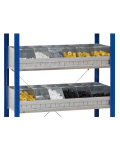 Schüttgutmulden für MULTIplus-Fachböden, Breite 750 mm, Tiefe 300 mm, verzinkt